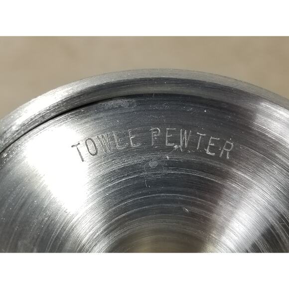 Roche Water Goblet 5" Towle Pewter Set of 2 Home Decor Vintage Collectible - Picture 10 of 10